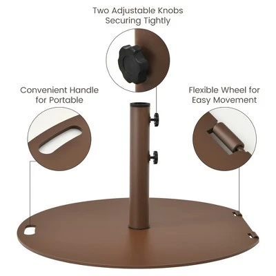 Costway 9ft Patio Umbrella Outdoor W/ 50 LBS Round Umbrella Stand W/ Wheels 6 Costway 9ft Patio Umbrella Outdoor W/ 50 LBS Round Umbrella Stand W/ Wheels - Image 6