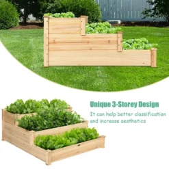 Costway 3 Tier Wooden Raised Vegetable Garden Bed Elevated Planter Kit Outdoor Gardening -Outdoor Deals Garden Store GUEST 494c98e4 5c0f 467d 8909 e0eb354491b7 1