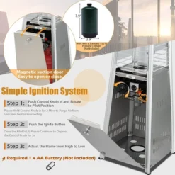 Costway 35'' Portable Tabletop Pyramid Patio Heater Stainless Steel Propane Gas 9500 BTU -Outdoor Deals Garden Store GUEST 4aa6f7fc 5d9b 4419 b15b a29bde3ac2ba