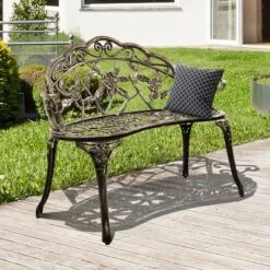 Costway Outdoor Garden Bench Chair Loveseat Cast Aluminum Patio Antique Rose -Outdoor Deals Garden Store GUEST 4c7a5c81 5669 483a a1b2 b4c4f2c525fb