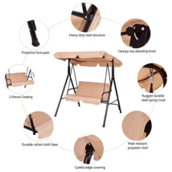 Costway Loveseat Patio Canopy Swing Glider Hammock Cushioned Steel Frame Outdoor 14 Costway Loveseat Patio Canopy Swing Glider Hammock Cushioned Steel Frame Outdoor -Outdoor Deals Garden Store GUEST 4cce2e52 e269 4828 9c40 5a4e8547eaec