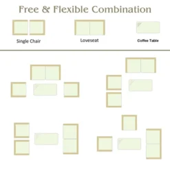 Costway 4PCS Patio Rattan Furniture Set Sofa Table Storage Shelf Cushion -Outdoor Deals Garden Store GUEST 4cf0a4a4 72d0 4ea1 bd52 b6b901492d1d