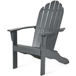 Costway Outdoor Adirondack Chair Solid Wood Durable Patio Garden Furniture GrayNaturalWhite -Outdoor Deals Garden Store GUEST 4db1d842 3c75 463a 9b1a 3e48982a88d5