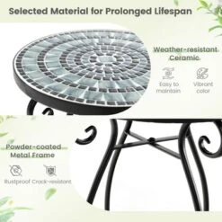 Costway Mosaic Outdoor Round End Table With Weather Resistant Ceramic Tile Tabletop 13 Costway Mosaic Outdoor Round End Table With Weather Resistant Ceramic Tile Tabletop -Outdoor Deals Garden Store GUEST 4dcacd00 6415 42cb b28e 59dab8d4c3b8