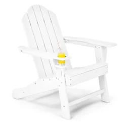 Costway Patio Adirondack Chair Weather Resistant Garden Deck W/Cup Holder WhiteBlackGreyTurquoise -Outdoor Deals Garden Store GUEST 4e2b004a e5a1 4b4c 9da7 e00ab8eaceb2