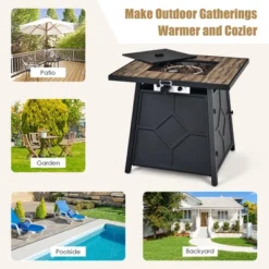 Costway 28 Inches Propane Gas Fire Pit Table 40,000 BTU Outdoor Heater W/Cover 14 Costway 28 Inches Propane Gas Fire Pit Table 40,000 BTU Outdoor Heater W/Cover -Outdoor Deals Garden Store GUEST 505fa5c1 58dc 4b06 9849 efe3575927d9