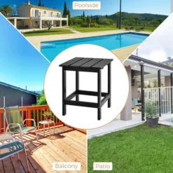 Costway 2 PCS Patio 15'' End Side Coffee Table Square Wooden Slat Deck WhiteBlackGray 15 Costway 2 PCS Patio 15'' End Side Coffee Table Square Wooden Slat Deck WhiteBlackGray -Outdoor Deals Garden Store GUEST 51678a56 0612 4ac4 8499 d8a65832f4cf