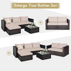 Costway 2PCS Patio Rattan Corner Sofa Sectional Furniture -Outdoor Deals Garden Store GUEST 5220c6bc b8b0 4295 949f cad12a50e598