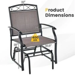 Costway 2pcs Patio Glider Set Single Swing Rocking Chair Heavy-Duty Metal Frame Outdoor 13 Costway 2pcs Patio Glider Set Single Swing Rocking Chair Heavy-Duty Metal Frame Outdoor -Outdoor Deals Garden Store GUEST 522cc615 14eb 4cfb ac09 001b565a5d1b