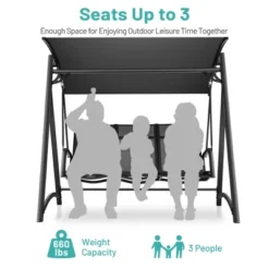 Costway Outdoor 3-Person Porch Swing Chair Aluminum Frame Adjust Canopy Patio -Outdoor Deals Garden Store GUEST 526bb4d2 5287 4d4b 8d71 fd1a4641d2ed