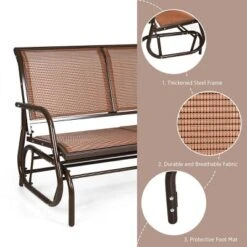 Costway Patio Swing Glider Bench Loveseat Rocking Chair Backyard Poolside -Outdoor Deals Garden Store GUEST 52c9ac28 b81a 4332 8c61 723f14be6edc