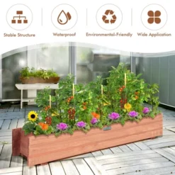 28/36/40 Inch Wooden Flower Planter Box Garden Yard Decorative Window Box Rectangular -Outdoor Deals Garden Store GUEST 52cd683b 1847 45b1 82b1 fc1d5d7e9989