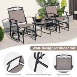 Costway 2pcs Patio Glider Set Single Swing Rocking Chair Heavy-Duty Metal Frame Outdoor 15 Costway 2pcs Patio Glider Set Single Swing Rocking Chair Heavy-Duty Metal Frame Outdoor -Outdoor Deals Garden Store GUEST 532e3fcc 6626 4774 9462 788ab5693805