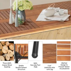 Costway 7PCS Patio Rattan Dining Set Table Top W/Umbrella Hole -Outdoor Deals Garden Store GUEST 53e3220a 2eb4 4ca5 8ea9 a839b9c182f5