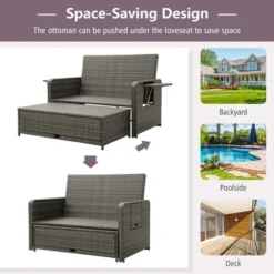 Costway Patio Rattan Daybed Set Wicker Loveseat Sofa With Ottoman & Retractable Side Tray 16 Costway Patio Rattan Daybed Set Wicker Loveseat Sofa With Ottoman & Retractable Side Tray -Outdoor Deals Garden Store GUEST 54b291d0 ef52 496e ab38 9727eba12af1