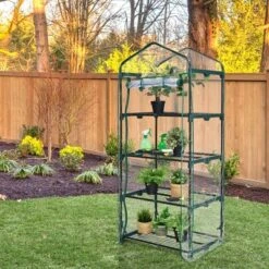 Costway White Mini Greenhouse W/ PVC Cover 4-Tier Portable Warm House 28'' X 19'' X 63'' 11 Costway White Mini Greenhouse W/ PVC Cover 4-Tier Portable Warm House 28'' X 19'' X 63'' -Outdoor Deals Garden Store GUEST 55deeda5 80ab 4b05 9752 9eb0413a3366