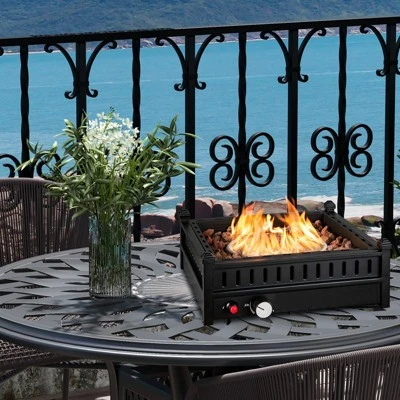 Costway Portable Tabletop Fire Bowl 40,000 BTU Propane Firepit Fit Umbrella Holes Table 1 Costway Portable Tabletop Fire Bowl 40,000 BTU Propane Firepit Fit Umbrella Holes Table