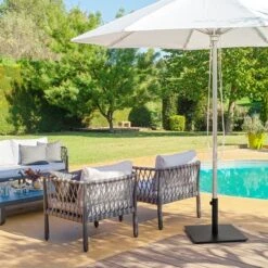 Costway 36LBS Square Umbrella Base Stand Weighted Patio Market Umbrellas Black -Outdoor Deals Garden Store GUEST 5686bdad fd3a 4943 be18 60489dba1787