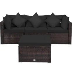 Costway 4PCS Patio Rattan Furniture Set Sofa Ottoman Cushion Garden Deck Black 17 Costway 4PCS Patio Rattan Furniture Set Sofa Ottoman Cushion Garden Deck Black -Outdoor Deals Garden Store GUEST 56bcba80 8472 40e6 987b e550734b5699