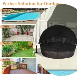 Costway Patio Rattan Daybed Cushioned Sofa Adjustable Table Top Canopy Black 12 Costway Patio Rattan Daybed Cushioned Sofa Adjustable Table Top Canopy Black -Outdoor Deals Garden Store GUEST 5942b906 dc15 4d56 9307 9f4f9ec44124