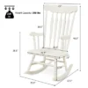 Costway Solid Wood Rocking Chair Porch Rocker Indoor Outdoor Seat Glossy Finish WhiteCoffee