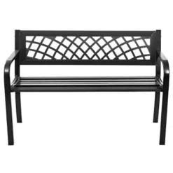 Costway Patio Park Garden Bench Porch Path Chair Outdoor Deck Steel Frame -Outdoor Deals Garden Store GUEST 5996f0da 2ad4 4043 a962 3532b45c85a2