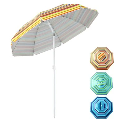 Costway 6.5Ft Patio Beach Sunshade Umbrella Portable Tilt Outdoor Yellowith Green/Navy/Blue 10 Costway 6.5Ft Patio Beach Sunshade Umbrella Portable Tilt Outdoor Yellowith Green/Navy/Blue - Image 10
