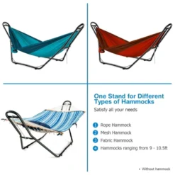 Costway Hammock Stand Heavy Duty Steel Frame Hanging Hooks Indoor Outdoor -Outdoor Deals Garden Store GUEST 5bfe1084 630b 4d0b bbb1 1cecb39d297c