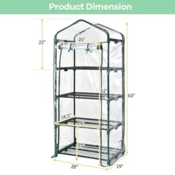 Costway White Mini Greenhouse W/ PVC Cover 4-Tier Portable Warm House 28'' X 19'' X 63'' 12 Costway White Mini Greenhouse W/ PVC Cover 4-Tier Portable Warm House 28'' X 19'' X 63'' -Outdoor Deals Garden Store GUEST 5e153639 f59b 4829 b3f5 86ff57bbfab9