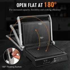 Costway Electric Panini Press Grill 1200W Sandwich Maker With Independent Temperature Control & Removable Drip Tray -Outdoor Deals Garden Store GUEST 5eb38558 e73d 416a b47f dddc7f1cb80b