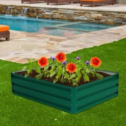 Costway 47"x35.5" Patio Raised Garden Bed Vegetable Flower Plant Dark Green New -Outdoor Deals Garden Store GUEST 6075a41c f473 4fa2 b60c d34dd867b3a3