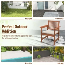 Costway Outdoor Dining Chair Patio Solid Wood Chairs With Comfortable Cushions -Outdoor Deals Garden Store GUEST 607fa41d 8aee 4dfc 9eb5 470074979e9f