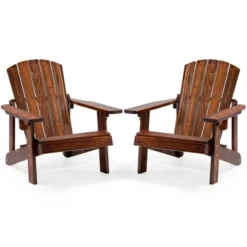 Costway 110 LBS Capacity Kid's Adirondack Chair Patio Wood High Backrest Arm Rest -Outdoor Deals Garden Store GUEST 608f3ffa 042e 4dab b41e a81c7d2796a6