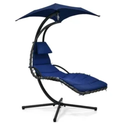Costway Costway Patio Hanging Lounge Chaise Hammock Chair Removable Canopy Grey/Navy/Turquoise 21 Costway Costway Patio Hanging Lounge Chaise Hammock Chair Removable Canopy Grey/Navy/Turquoise -Outdoor Deals Garden Store GUEST 60904565 6243 4051 86f8 6c9fe5478bf6