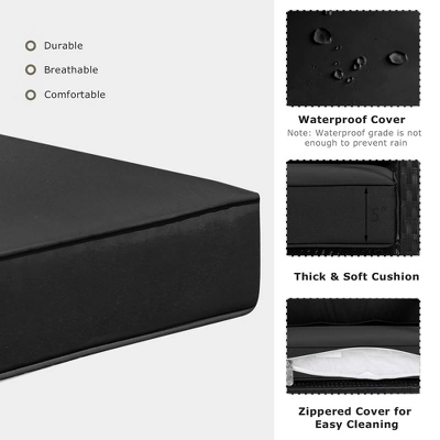 Costway Patio Rattan Rocker Chair Outdoor Glider Rocking Chair Cushion Lawn NavyBlackGrey 6 Costway Patio Rattan Rocker Chair Outdoor Glider Rocking Chair Cushion Lawn NavyBlackGrey - Image 6