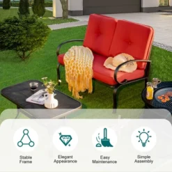 Costway 2PC Patio LoveSeat Coffee Table Furniture Set Bench W/ Cushions 15 Costway 2PC Patio LoveSeat Coffee Table Furniture Set Bench W/ Cushions -Outdoor Deals Garden Store GUEST 62000b29 2686 4de4 b0f7 97373e9b4522