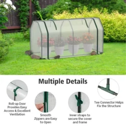 Costway Raised Garden Bed With Dual Zipper Door Greenhouse For Patios And Backyards Grey/Natural -Outdoor Deals Garden Store GUEST 63260f12 d3f6 4739 842b a65e0e0b60e0
