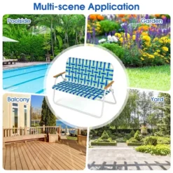 Costway 2-Person Folding Chair With Armrest 661 LBS Load Capacity For Camping Beach -Outdoor Deals Garden Store GUEST 63bcf65a 0745 46cf 84ef a69d36357865