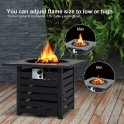 Costway 32'' Square Propane Fire Pit Table For Patio W/Lava Rocks Rain Cover 50,000 BTU -Outdoor Deals Garden Store GUEST 64048b6e 6c79 4662 aac9 4405464c3fd8