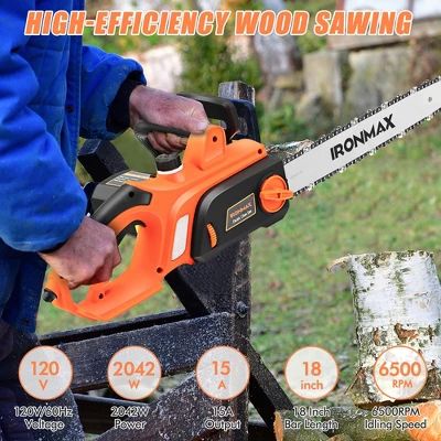 Costway 18 Inch Electric Chain Saw Wood Cutting Corded Chainsaw With Cover & Chain Brake 1 Costway 18 Inch Electric Chain Saw Wood Cutting Corded Chainsaw With Cover & Chain Brake