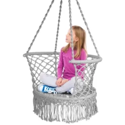 Costway Hanging Hammock Chair Cotton Rope Macrame Swing Indoor Outdoor GrayBlackTurquoise 23 Costway Hanging Hammock Chair Cotton Rope Macrame Swing Indoor Outdoor GrayBlackTurquoise -Outdoor Deals Garden Store GUEST 66711e05 13cb 4a48 8bb4 cb792392abee