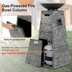 Costway 48'' Outdoor Propane Fire Bowl Column W/ Lava Rocks & PVC Cover 30,000 BTU 15 Costway 48'' Outdoor Propane Fire Bowl Column W/ Lava Rocks & PVC Cover 30,000 BTU -Outdoor Deals Garden Store GUEST 66947ac3 281e 4bde a682 76b4217d3c71