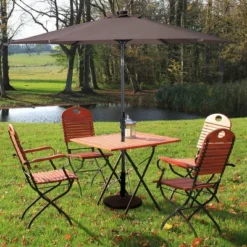 Outdoor Deals Garden Store 35 Costway 9ft Patio Solar Umbrella LED Patio Market Steel Tilt W/ Crank Outdoor (Tan)