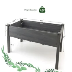 Costway Wooden Raised Vegetable Garden Bed Elevated Grow Vegetable Planter Grey 12 Costway Wooden Raised Vegetable Garden Bed Elevated Grow Vegetable Planter Grey -Outdoor Deals Garden Store GUEST 6944d026 f18f 48f8 adca 3d5115308dee