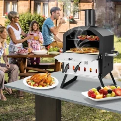 Costway 2-Layer Pizza Oven Wood Fired Pizza Grill Outside Pizza Maker With Waterproof Cover -Outdoor Deals Garden Store GUEST 69fefcc2 46c9 4db3 ac96 d1752a27c52b