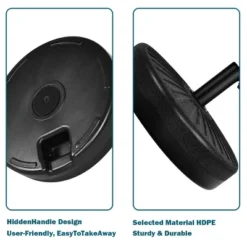 Costway 20'' Round 23L Water Filled Umbrella Base Stand Self-filled Patio Furniture Black -Outdoor Deals Garden Store GUEST 6a11d59b 6742 4288 a0db b9ffdc120763