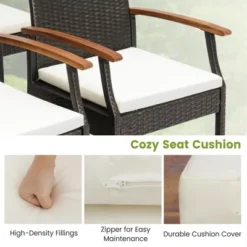 Costway Patio PE Wicker Chairs Acacia Wood Armrests With Soft Zippered Cushion Balcony -Outdoor Deals Garden Store GUEST 6a4469f8 5895 4706 8d97 ad157548d425