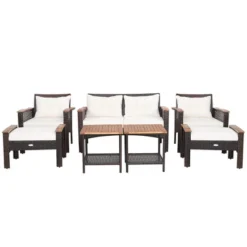 Costway 7PCS Patio Rattan Furniture Set Cushioned Loveseat Sofa Ottoman Table 17 Costway 7PCS Patio Rattan Furniture Set Cushioned Loveseat Sofa Ottoman Table -Outdoor Deals Garden Store GUEST 6a61f6f4 7323 4e0a 90a9 12353b13da17
