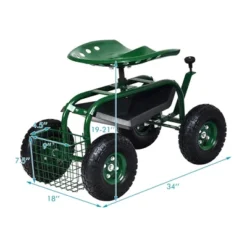 Costway Garden Cart Rolling Work Seat W/ Tool Tray Basket Green -Outdoor Deals Garden Store GUEST 6a63a60c 94bf 4ae7 b1a1 3d98cb5145b7