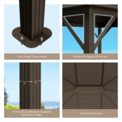 Costway 12' X 10' Patio Hardtop Gazebo W/ Galvanized Steel Top Aluminum Frame Outdoor -Outdoor Deals Garden Store GUEST 6abcb0aa 1f03 45dd a782 00eca42689f8